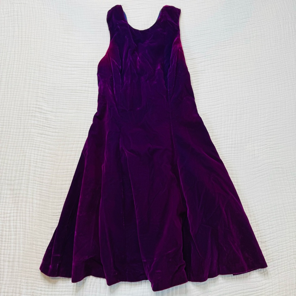 Vintage SCARLET NITE Velvet Mini Dress Chiffon Sparkle back fit and flare